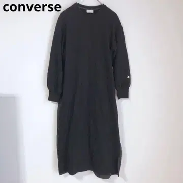 컨버스 도쿄 롱 원피스 맨투맨 원피스 이소재 블랙