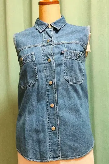 폴로 JEANs Co. RALPH LAUREN 데님 슬리브리스 셔츠