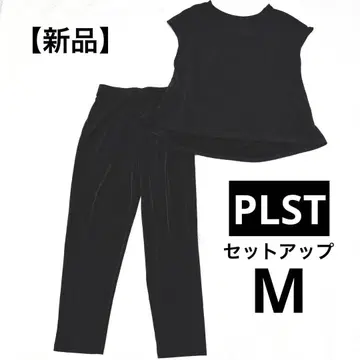 PLST 플라스테 스트레치 테이퍼드 셋업 블랙 M