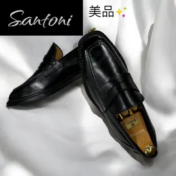 새상품급 레어 산토니 아리스토크라티코 카프 블랙 UK6.5 약 25cm
