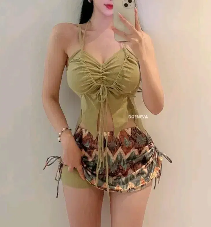 New Halter Bikini Ethnic Bikini Waterbomb Skirt Pants String Top Crop Top Soonneu