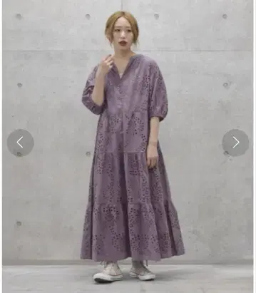 wcloset 2way 컷워크 자수 티어드 원피스