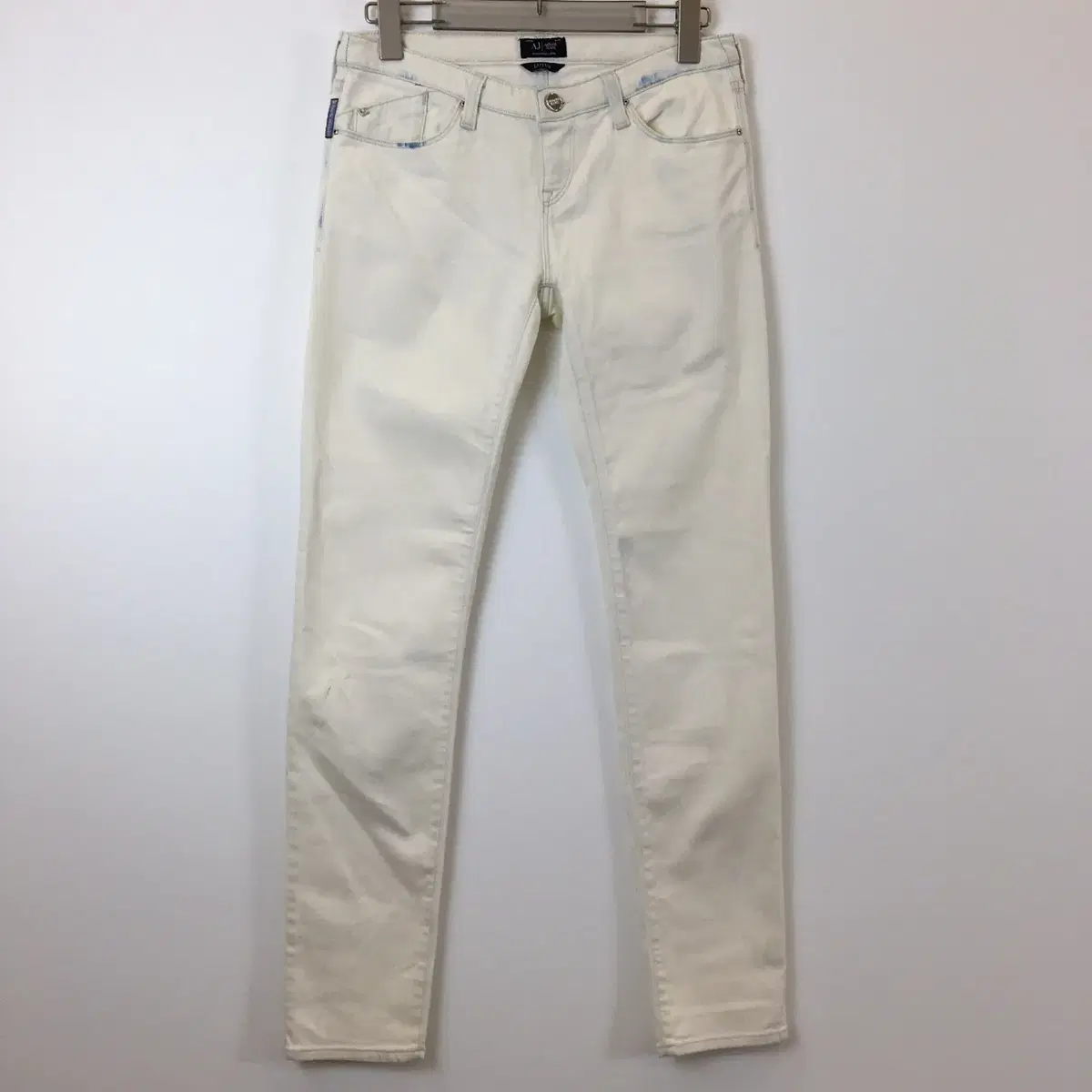 AJ Armani Jeans (Domestic) Silver Cream Denim Washing Jeans, 26 inch