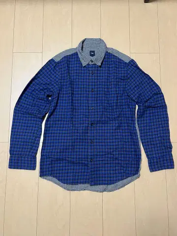 Gap 파랑과 블랙 체크 무늬 플란넬 셔츠 S