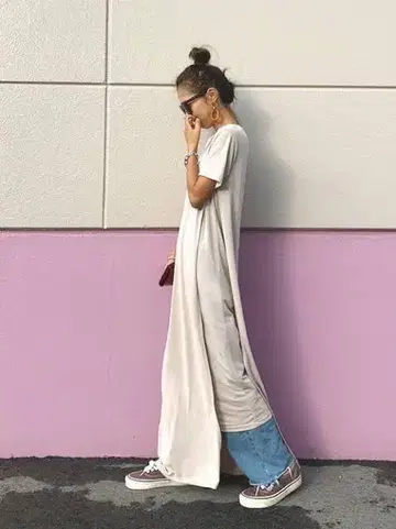 투디풀 TODAYFUL 슬릿 레이어드 롱 원피스 베이지 38