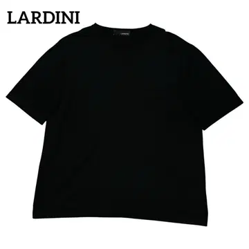 LARDINI 포켓 코튼 니트 T 블랙 남성용 48 L 사이즈 상당