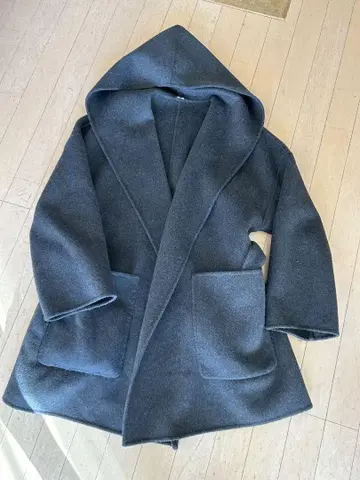 미라 오웬 후드 부착 코트 다크 그레이 프리
