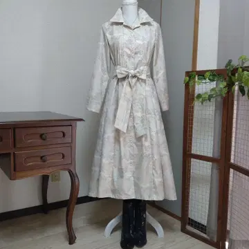 기모노 리메이크 화이트 오시마 명주 셔츠 원피스