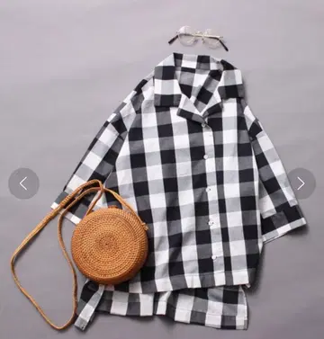 카포크 깅엄 칼라 셔츠