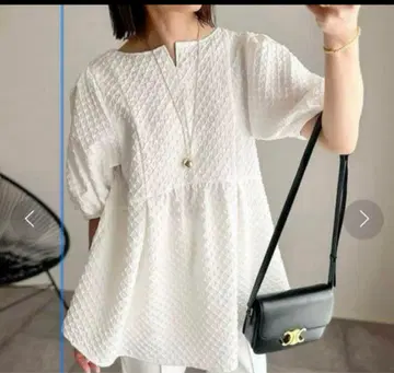 Emma Taylor 자카드 블라우스 흰색 상의 화이트 새상품급