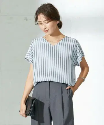 일본제 [iCB] 세탁 가능한 스트라이프 프린트 티셔츠 SIZES