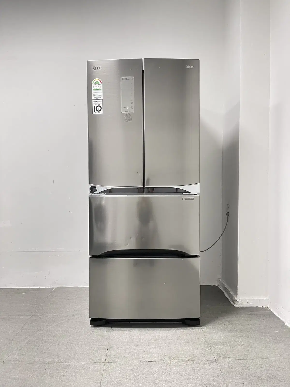 353 LG 405-liter Used Kimchi Refrigerator, Stand Type, Metal, 4-Room Side-by-Side Kimchi Refrigerator
