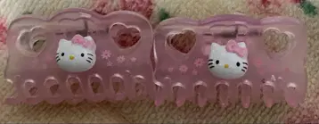 산리오 헬로키티 미니 팔레타 클립 머리 장식 머리핀 2개 세트