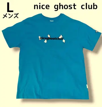 nice ghost club 로고 반팔 티셔츠 터콰이즈 블루 L