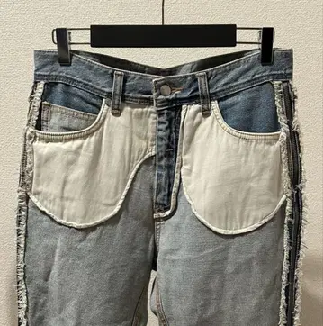 무늬 없는 사이드 지퍼 데님