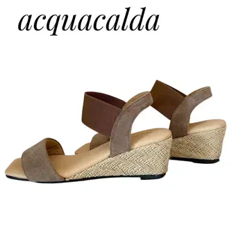 acquacalda 아쿠아칼다 웨지솔 샌들 23cm 브라운