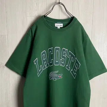 라코스테 LACOSTE 프린트 빅 로고 자수 로고 반팔 티셔츠