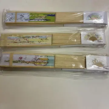 스미코구라시 디자인 대나무 부채 3개 세트