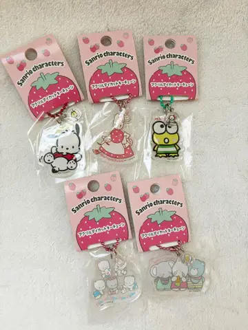 산리오 캐릭터즈 아크릴 다이 컷 키체인 5종