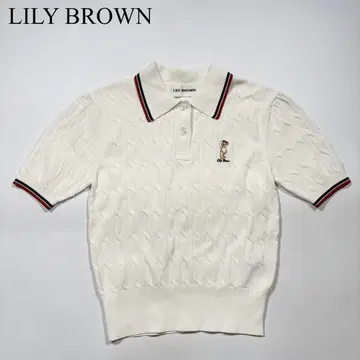 릴리 브라운 Lily Bear 폴로 니트 자수 폴로 셔츠 케이블