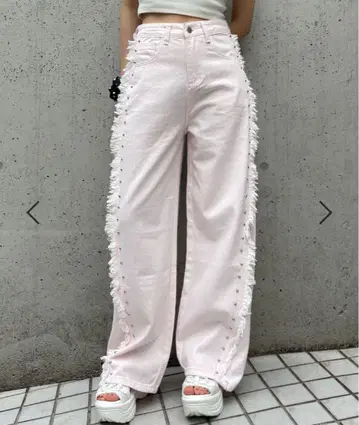 브릿지 스터드 데님 팬츠