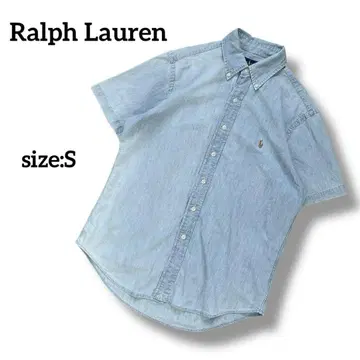 Ralph Lauren 반팔 데님 셔츠 버튼 다운 셔츠 S