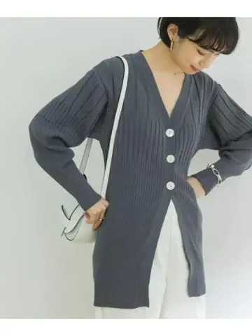 CASAFLINE 카사플라인 랜덤 니트 가디건 블루 프리