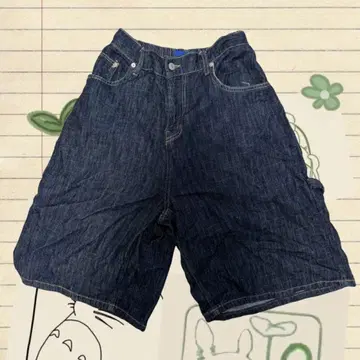 빈티지 스트릿 데님 와이드 하프 팬츠