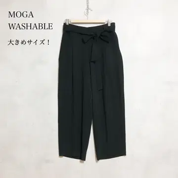 MOGA WASHABLE 끈 벨트 포함 와이드 이지 팬츠 빅 사이즈