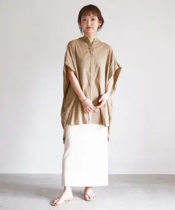 SLOBE IENA 코튼 레이온 보일 프렌치 슬리브