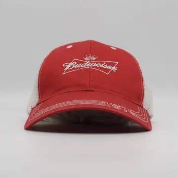 Budweiser 버드와이저 맥주 메쉬 캡 자수 구제 의류 빨간색
