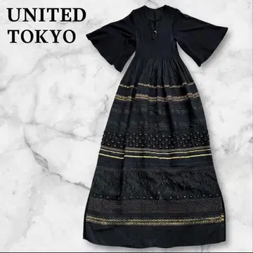 UNITED TOKYO 유나이티드 도쿄 롱 원피스 시어 라메