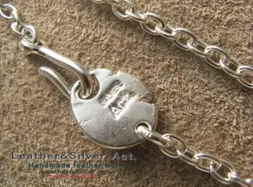 55cm Leather&Silver Act 실버 목걸이