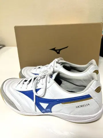Mizuno 모레리아 풋살화 화이트/블루 24cm [새상품급]