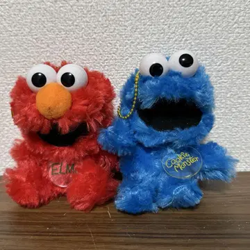 USJ 세서미 스트릿 엘모와 쿠키 몬스터 봉제 인형 배지