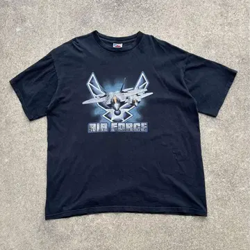 OOs USA제 y2k AIR FORCE 페이드 블랙 빅 프린트