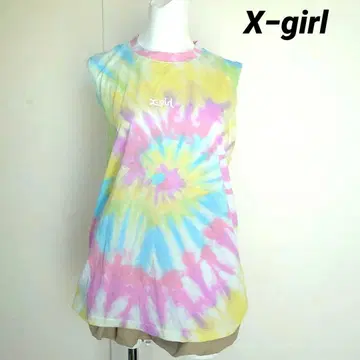 엑스걸 탱크탑 택 포함 미사용품 타이다이 패턴