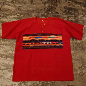 90년대 네이티브 헨리넥 자수 티셔츠