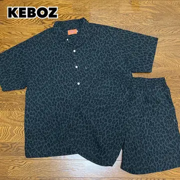 KEBOZ 케보즈 셋업 셔츠 하프 팬츠 레오파드 표범 무늬