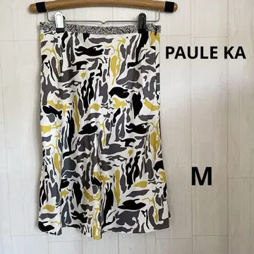 PAULE KA 폴카 실크 100% 택 포함 플레어 스커트 무릎 기장 M