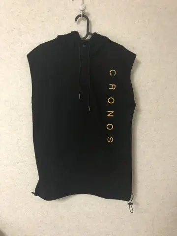 CRONOS 후드 부착 블랙 후드티