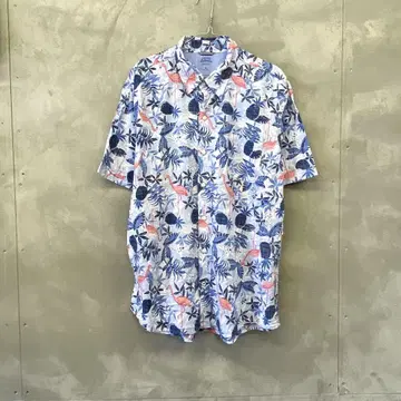 IZOD saltwater 알로하 셔츠 플라밍고 패턴 아이조드