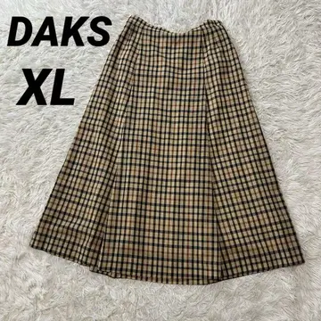 DAKS 덕스 울 체크 플레어 스커트