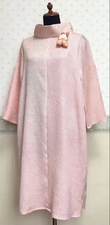 기모노 리메이크 총 짜기 튜닉 토끼 브로치 포함