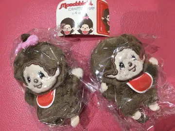 몬치치 봉제 인형 배지 가챠 몬치치 군 몬치치 양 2개