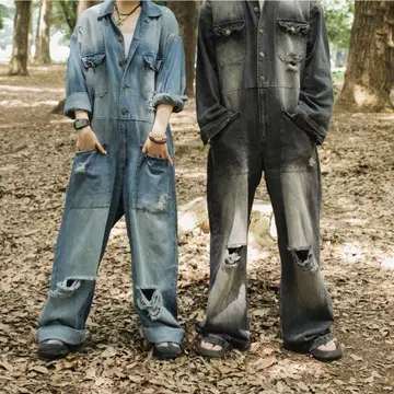 wudgeboy 데님 점프 수트 데님 점프 수트 L 완판템