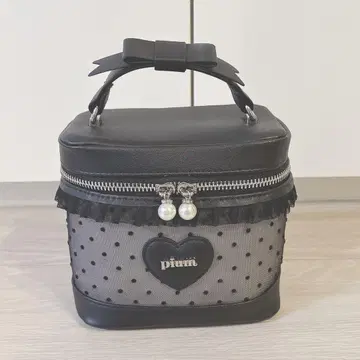 pium 피움 하트 도트 튤 베니티 백