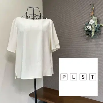 PLST 플라스테 블라우스 백 새틴 스트레치 플레어 슬리브