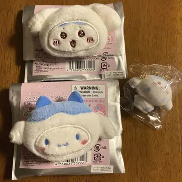 치이카와 (먼작귀) 산리오 플로키 마스코트 헤어 클립 하치와레 시나몬