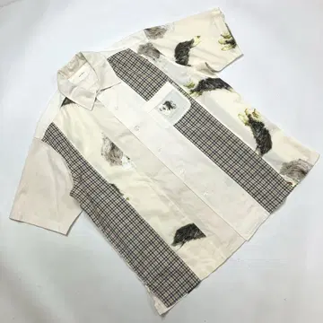 칼 헬무트 강아지 자수 패치워크 반팔 셔츠/클리닝 완료
